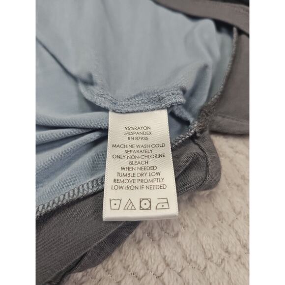 Logo Layers Shirt Womens 3X Sleeveless Tank Blue & Gray Color Block - Picture 5 of 7